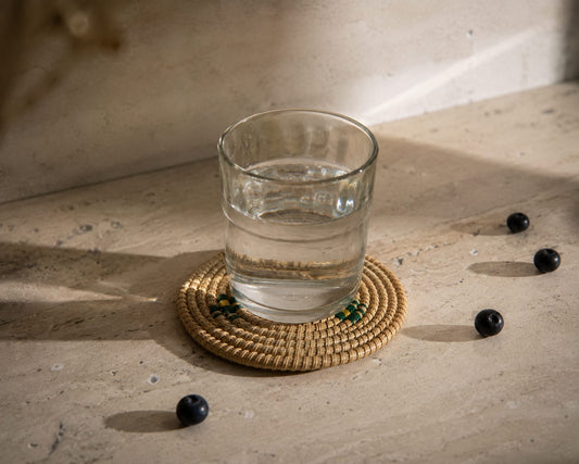 Handwoven Wicker Coaster Set — Kusaya Artisan Collection
